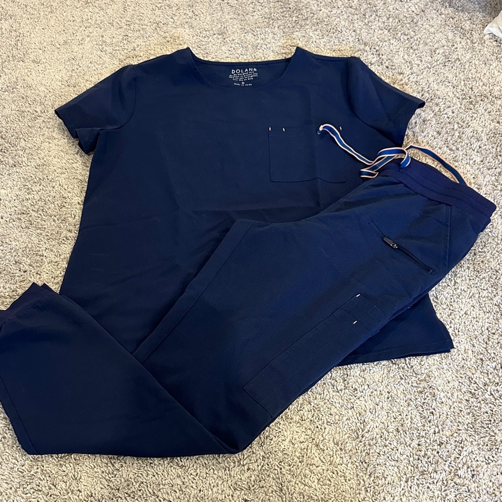Dolan Navy Blue Women's Scrubs Bottoms small and top Medium